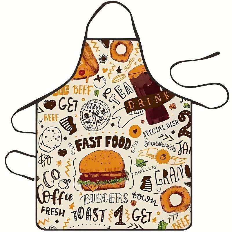 Home Cooking Fast Foods - 1pc Fast Food Themed Kitchen Apron