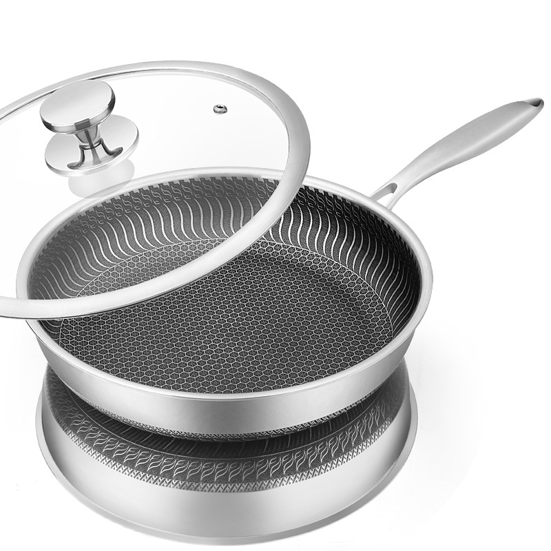 Crepe Pan Nonstick - LMETJMA Stainless Steel Frying Pan Nonstick