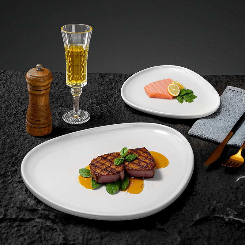 Home Cooking Dinner - European White Porcelain Dinner Plate Home