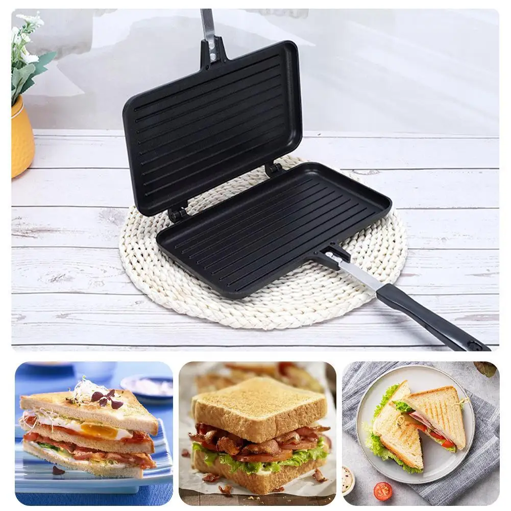 Crepe Pan Nonstick - Double-Sided Frying Pan Non-Stick Sandwich Maker
