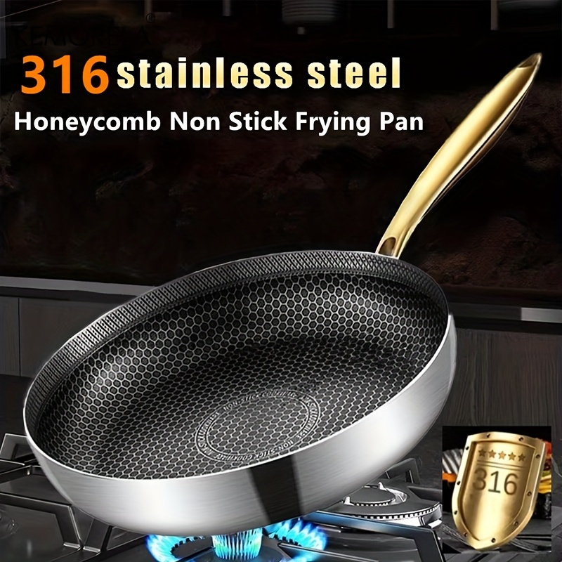 Crepe Pan Nonstick - 316 Stainless Steel Frying Pan Wok