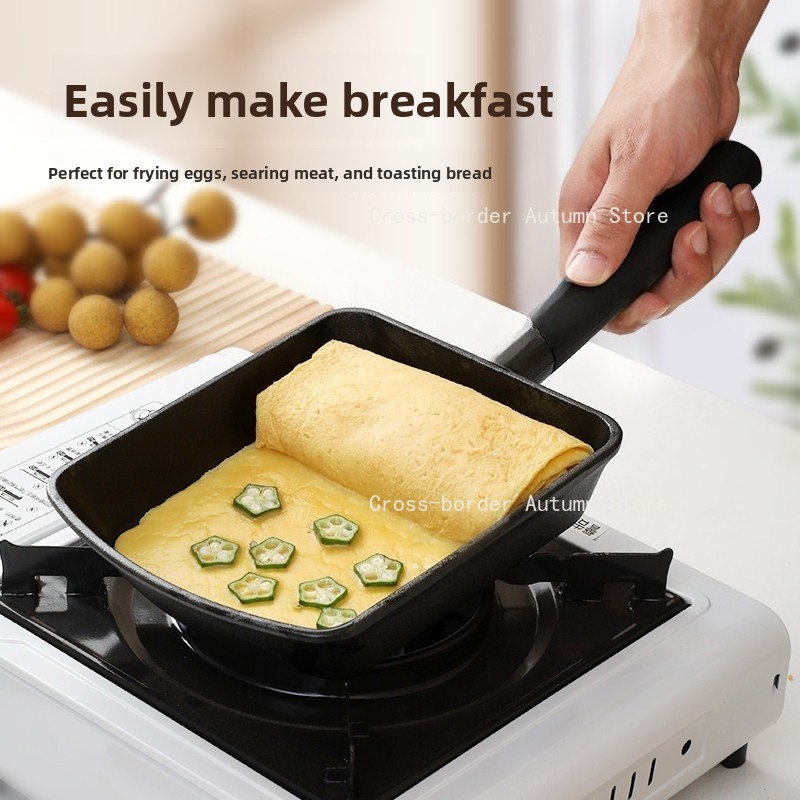Uncoated Cast Iron Square Fryi - огляд і ціна Home Cooking Egg Roll