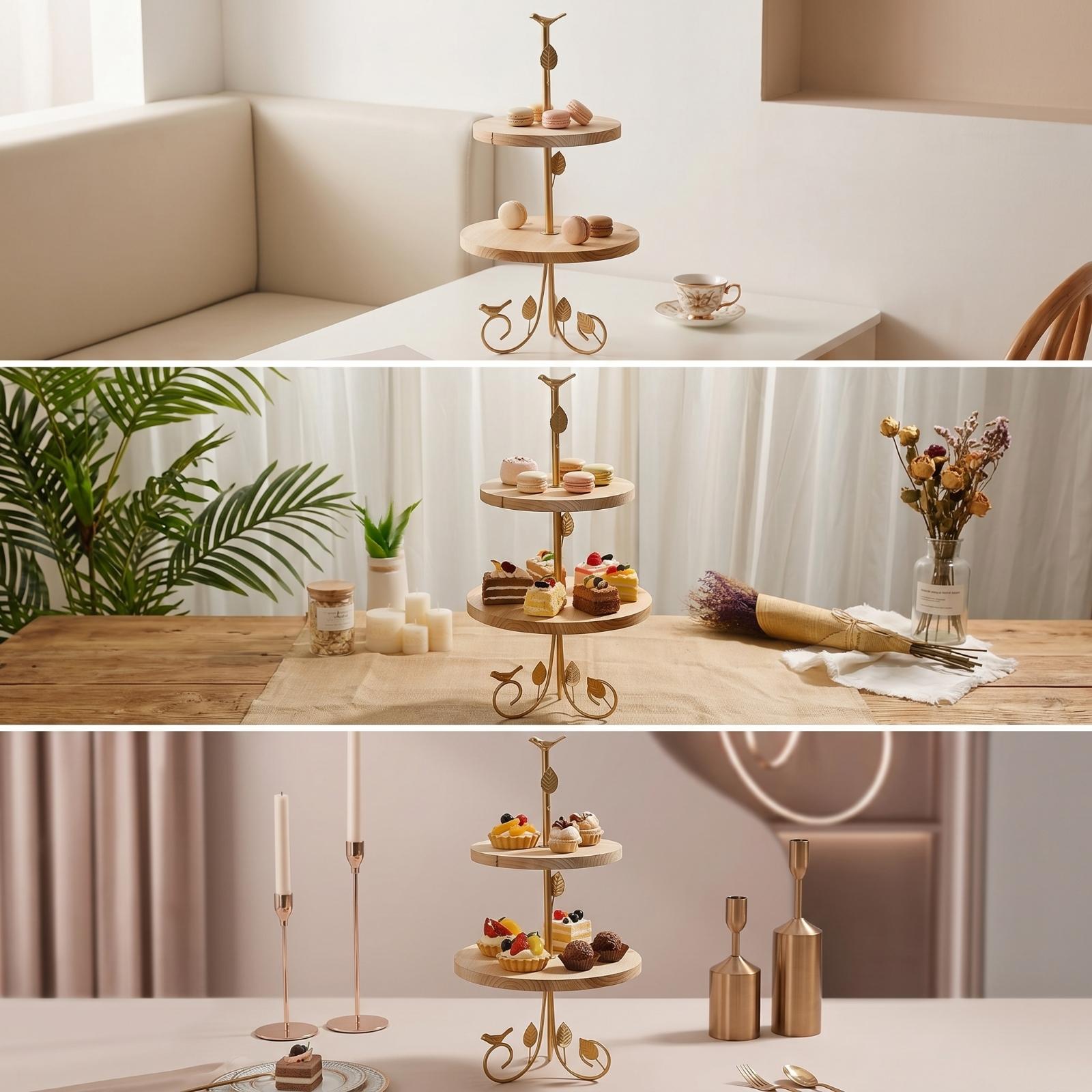 Two-Tier Dessert Stand Gold Cu - огляд і ціна Home Cooking Host