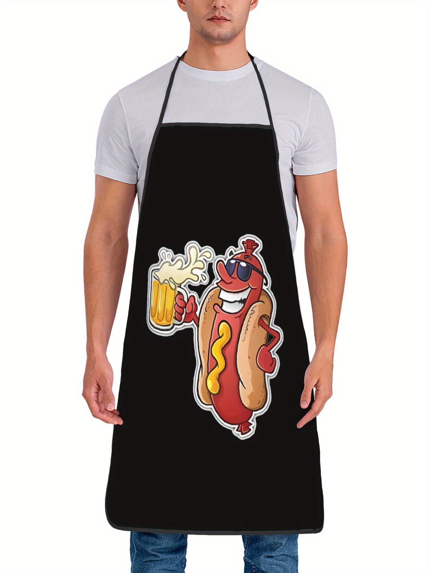 Hot Dog Pattern Print Apron, F - огляд і ціна Home Cooking Fast Foods