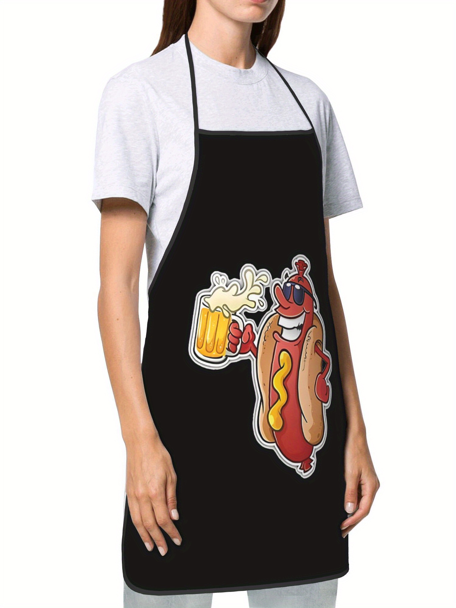 Hot Dog Pattern Print Apron, F - огляд і ціна Home Cooking Fast Foods