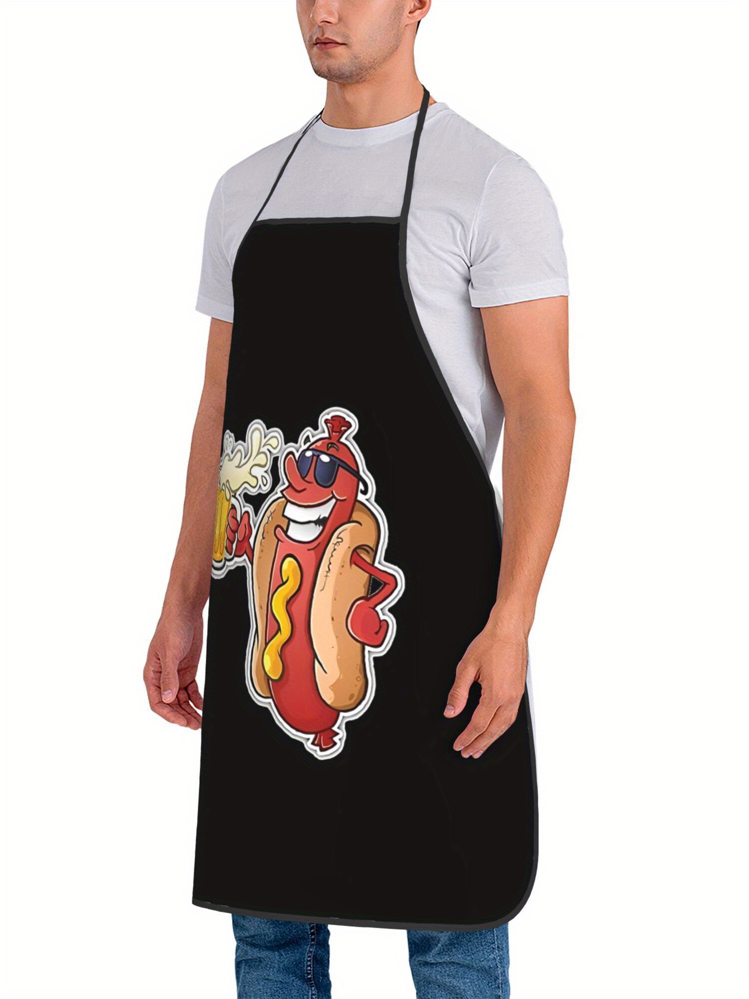 Hot Dog Pattern Print Apron, F - огляд і ціна Home Cooking Fast Foods